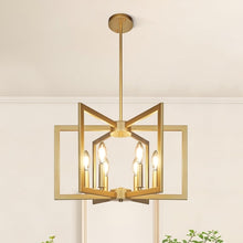 Load image into Gallery viewer, Six Light Gold Pendant Light Modern Farmhouse Chandelier