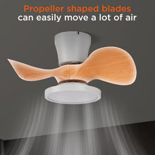Load image into Gallery viewer, 22 Inch Ceiling Fan With LED Light For Kitchen And Bedroom