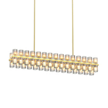 Load image into Gallery viewer, Crystal Brass Rectangle Chandeliers for Dining Room, 54in Gold