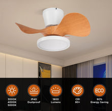 Load image into Gallery viewer, 22 Inch Ceiling Fan With LED Light For Kitchen And Bedroom