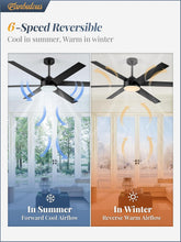 Load image into Gallery viewer, 60 Inch Black Ceiling Fan With Lights Remote DC Motor