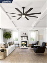 Load image into Gallery viewer, 65 Inch Ceiling Fan With Lights Remote Black Indoor Outdoor