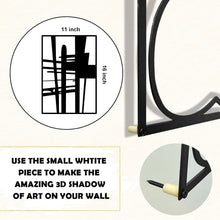 Load image into Gallery viewer, Black Abstract Metal Wall Art 4 Pack Minimalist 3D