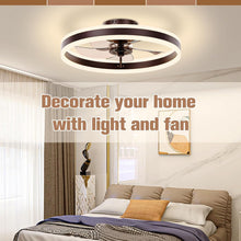 Load image into Gallery viewer, 19.7 Inch Low Profile Ceiling Fan With Light Remote