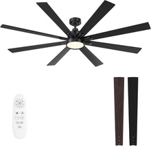 Load image into Gallery viewer, 62 Inch Ceiling Fan With Remote Matte Black Wood Finish