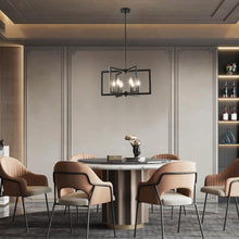 Load image into Gallery viewer, Black Metal Chandelier For Dining Room 6 Light Modern