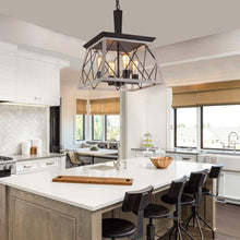 Load image into Gallery viewer, 4 Light Farmhouse Vintage Chandelier White Oak Finish