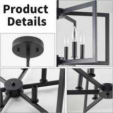 Load image into Gallery viewer, Black Metal Chandelier For Dining Room 6 Light Modern