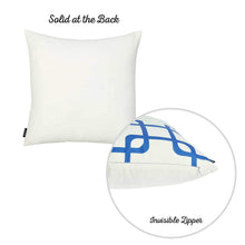 Load image into Gallery viewer, Blue and White Geometric Squares Decorative Throw Pillow Cover