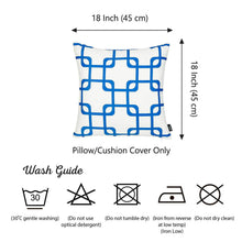Load image into Gallery viewer, Blue and White Geometric Squares Decorative Throw Pillow Cover