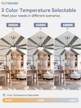Load image into Gallery viewer, 72 Inch Brushed Nickel Ceiling Fan With Light And Remote