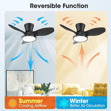 Load image into Gallery viewer, 32 Inch Quiet Ceiling Fan With LED Light And Remote