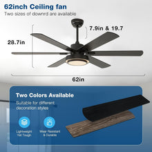 Load image into Gallery viewer, 62-Inch Ceiling Fan With Lights And Remote Control Black