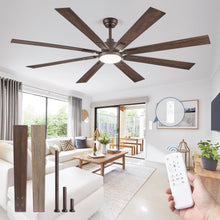 Load image into Gallery viewer, 72 Inch Oil Rubbed Bronze Ceiling Fan With Lights Remote