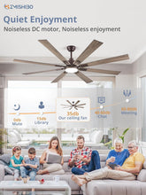 Load image into Gallery viewer, 72 Inch Oil Rubbed Bronze Ceiling Fan With Lights Remote