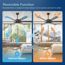 Load image into Gallery viewer, 62-Inch Ceiling Fan With Lights And Remote Control Black