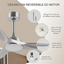 Load image into Gallery viewer, 52 Inch Quiet DC Motor Ceiling Fan With LED Lights Remote Control