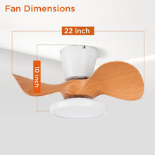 Load image into Gallery viewer, 22 Inch Ceiling Fan With LED Light For Kitchen And Bedroom