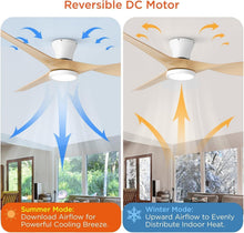 Load image into Gallery viewer, 52 Inch Ceiling Fan With Light And Remote Low Profile