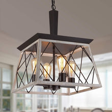 Load image into Gallery viewer, 4 Light Farmhouse Vintage Chandelier White Oak Finish