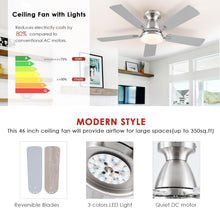 Load image into Gallery viewer, 46 Inch Smart Flush Mount Ceiling Fan With Dimmable Lights