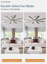 Load image into Gallery viewer, 72 Inch Brushed Nickel Ceiling Fan With Light And Remote