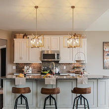 Load image into Gallery viewer, Six Light Gold Pendant Light Modern Farmhouse Chandelier
