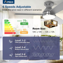 Load image into Gallery viewer, 42 Inch Ceiling Fan With Dimmable Light And Remote