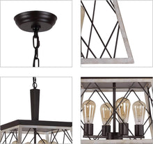 Load image into Gallery viewer, 4 Light Farmhouse Vintage Chandelier White Oak Finish