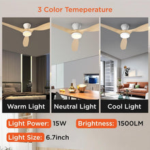 Load image into Gallery viewer, 52 Inch Ceiling Fan With Light And Remote Low Profile