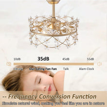 Load image into Gallery viewer, 20 Inch Gold Caged Ceiling Fan With Light Remote Control 6 Speed