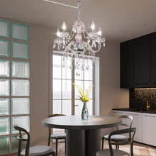 Load image into Gallery viewer, Plug In 5 Light Crystal Pendant Chandelier With Clear Cord
