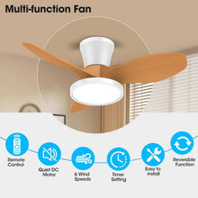 Load image into Gallery viewer, Quiet 32 Inch Ceiling Fan With LED Light Energy Efficient