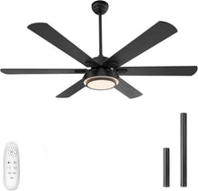 Load image into Gallery viewer, 62-Inch Ceiling Fan With Lights And Remote Control Black