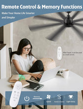 Load image into Gallery viewer, 62 Inch Ceiling Fan With Remote Matte Black Wood Finish