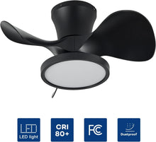 Load image into Gallery viewer, 22-Inch Quiet Ceiling Fan With LED Light Remote Control