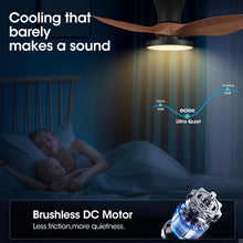 Load image into Gallery viewer, 32 Inch Quiet Ceiling Fan With LED Light Remote Control Walnut Finish