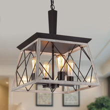 Load image into Gallery viewer, 4 Light Farmhouse Vintage Chandelier White Oak Finish