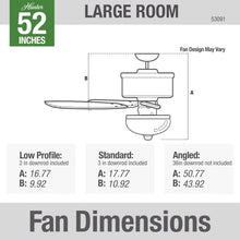 Load image into Gallery viewer, Fan Company Builder Deluxe 52 Inch Ceiling Fan With LED Light Bronze