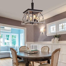 Load image into Gallery viewer, 4 Light Farmhouse Vintage Chandelier White Oak Finish