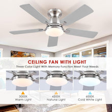 Load image into Gallery viewer, 46 Inch Smart Flush Mount Ceiling Fan With Dimmable Lights