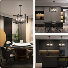 Load image into Gallery viewer, Black Metal Chandelier For Dining Room 6 Light Modern