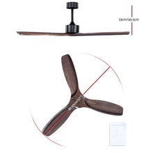 Load image into Gallery viewer, Devanti 52'' Ceiling Fan AC Motor 3 Blades w/Remote - Dark Wood