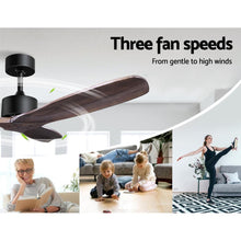 Load image into Gallery viewer, Devanti 52'' Ceiling Fan AC Motor 3 Blades w/Remote - Dark Wood