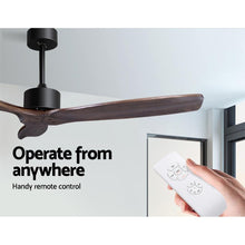 Load image into Gallery viewer, Devanti 52'' Ceiling Fan AC Motor 3 Blades w/Remote - Dark Wood
