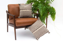 Load image into Gallery viewer, Beige Wool Pillow Cover with Mountains.