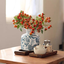 Load image into Gallery viewer, Pomegranate Hand-Painted Blue and White Porcelain Vase