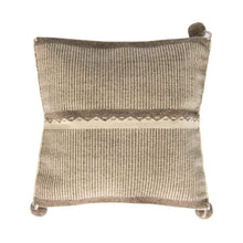 Load image into Gallery viewer, Beige Wool Pillow Cover with Mountains.