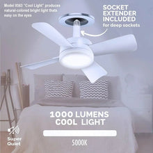 Load image into Gallery viewer, Ceiling Fan Led Light Socket Fan With Smart Remote Control 1000Lm