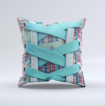 Load image into Gallery viewer, Turquoise Laced Shoe Ink-Fuzed Decorative Throw Pillow